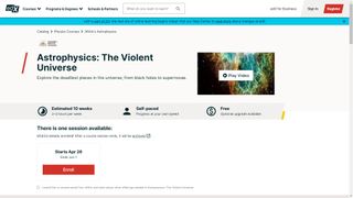 Astrophysics: The Violent Universe. Australian National University via edX