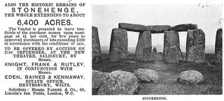 Stonehenge advert in Country Life - 1915