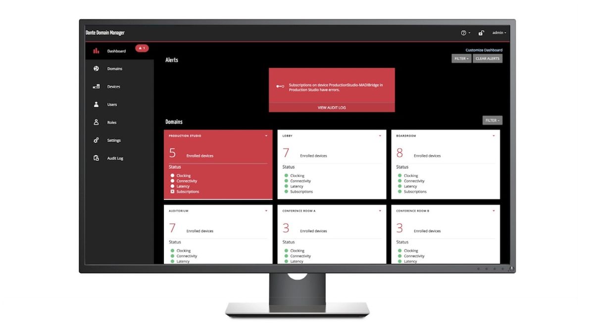 Version 1.1 of Dante Domain Manager adds support for SMPTE 2110 and AES67, improved installation options, GPS clock synchronization, and more.