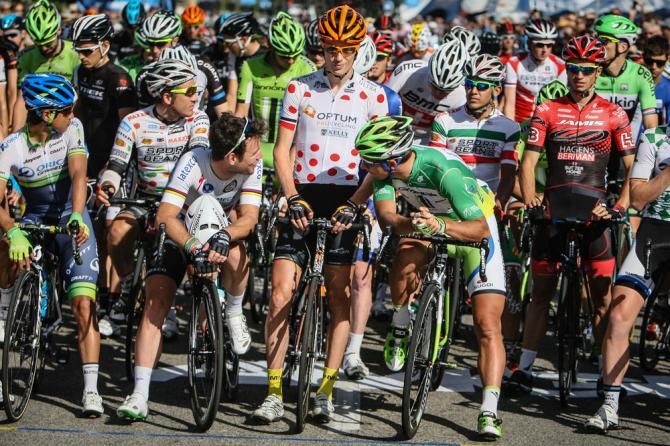 On the startline of the final stage at the Tour of California