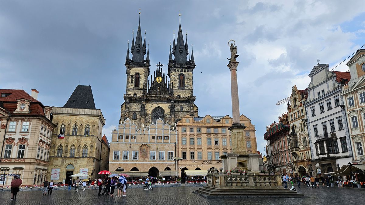 View while standing in Prague old city