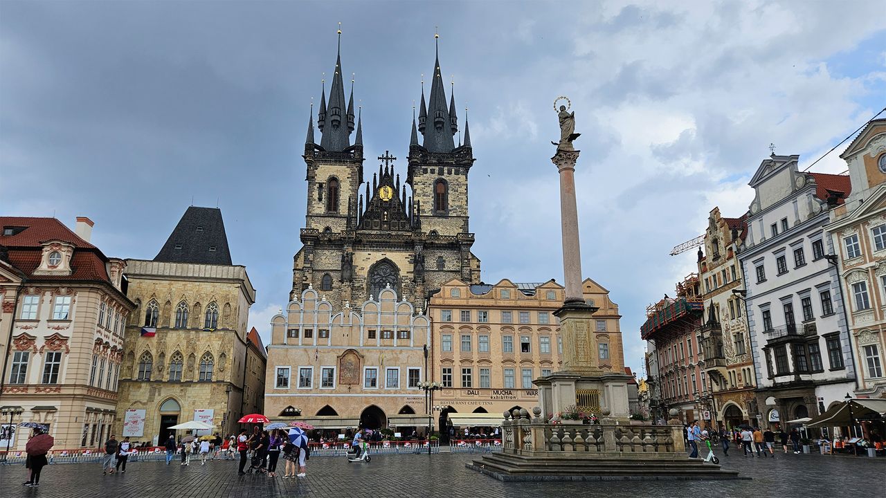 View while standing in Prague old city