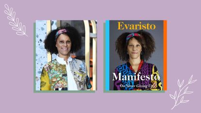 Bernardine Evaristo image and Manifesto book cover collage image