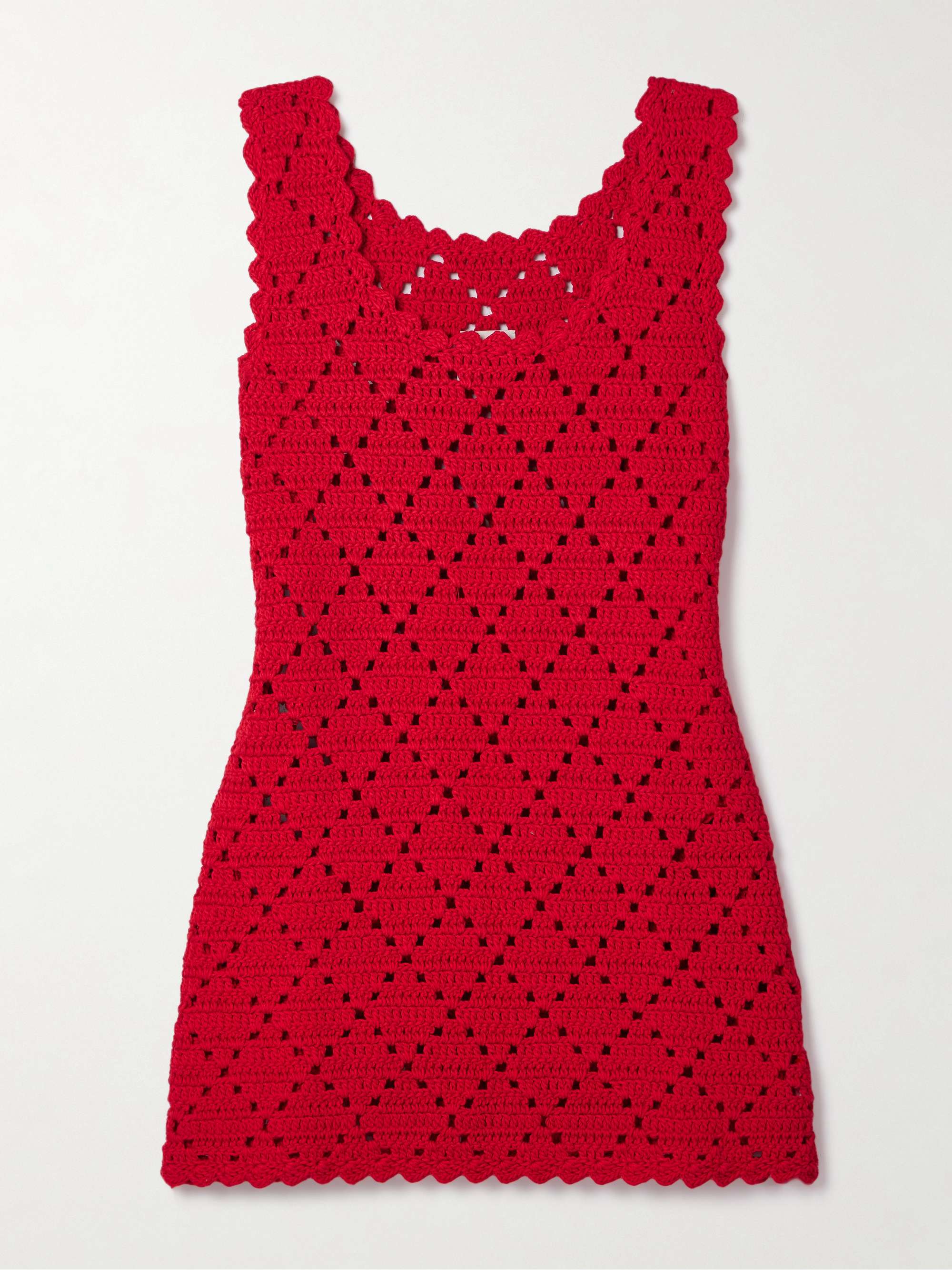 Chryssi Crocheted Cotton Mini Dress