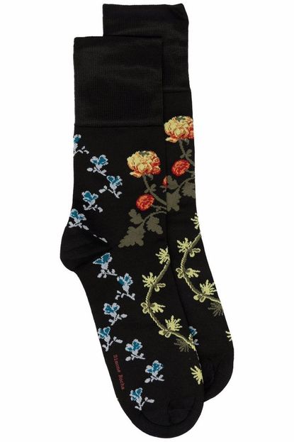 Simone Rocha Ceeping Flower Jacquard Ankle-High Socks