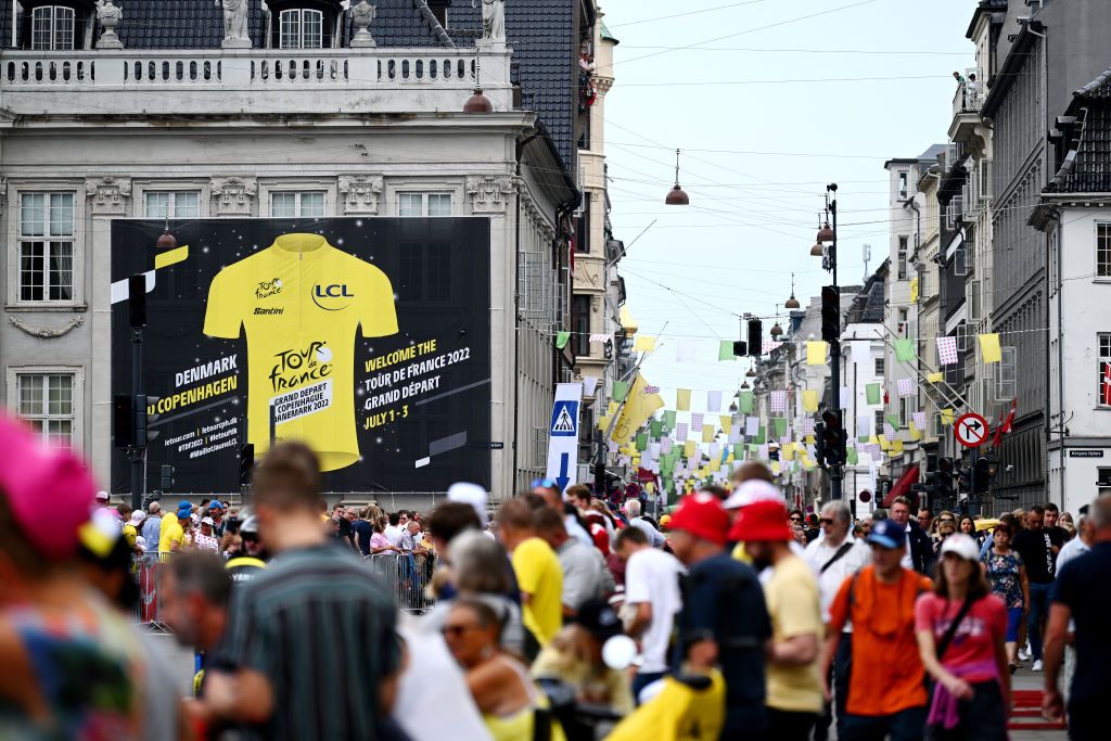 COPENHAGEN DENMARK JULY 01 Detailed view of decoration at Copenhagen City prior to the 109th Tour de France 2022 Stage 1 a 132km stage from Copenhagen to Copenhagen TDF2022 WorldTour on July 01 2022 in Copenhagen Denmark Photo by Stuart FranklinGetty Images