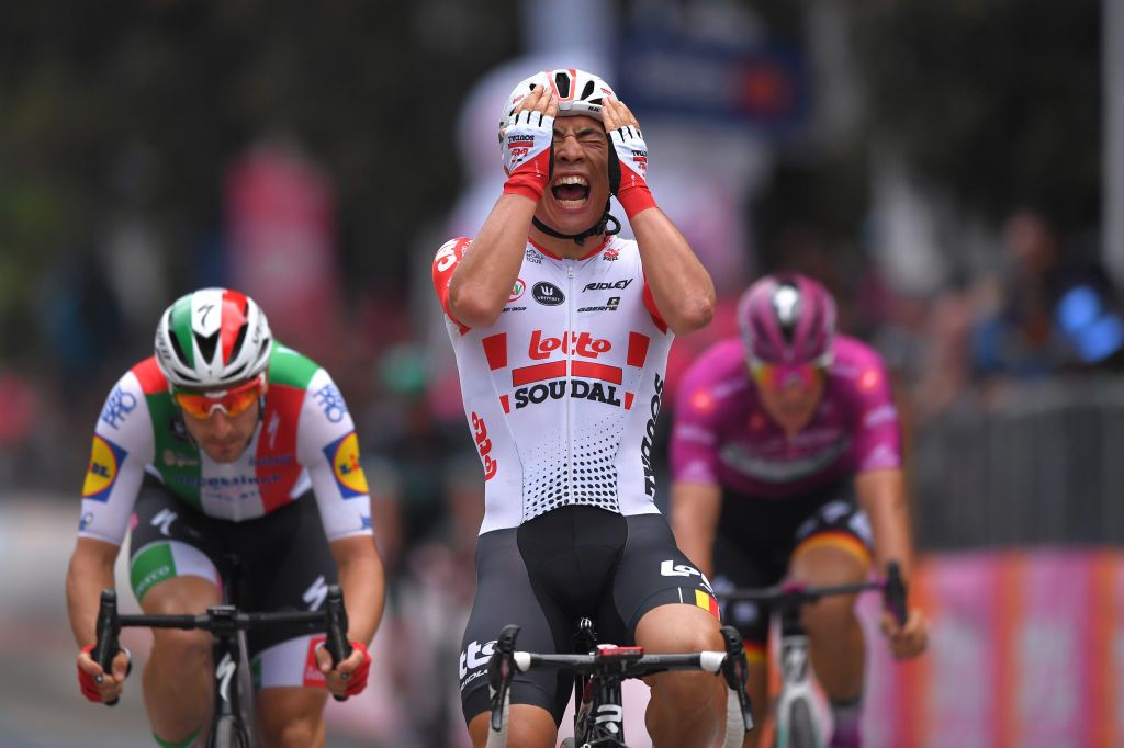 Caleb Ewan (Lotto Soudal) wins stage 8 of the Giro d'Italia