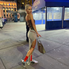 Iris Law wearing the Taekwondo Mei Ballet Sneaker.