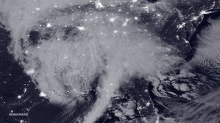 NASA-NOAA's Suomi NPP satellite snapped this image of the approaching blizzard around 2:35 a.m. EST on Jan. 22, 2016 using the Visible Infrared Imaging Radiometer Suite (VIIRS) instrument's Day-Night band.