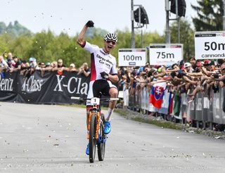 Mathieu van der Poel collects first MTB World Cup win in Nove Mesto