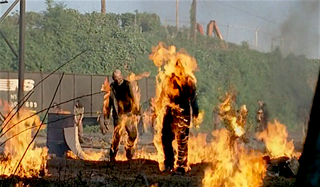 walkers on fire the walking dead