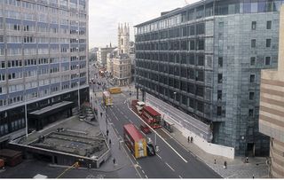 1962 Temple of Mithras reconstruction at Queen Victoria Street