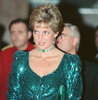 Princess Diana, Princess of Wales, attends the Diamond Ball