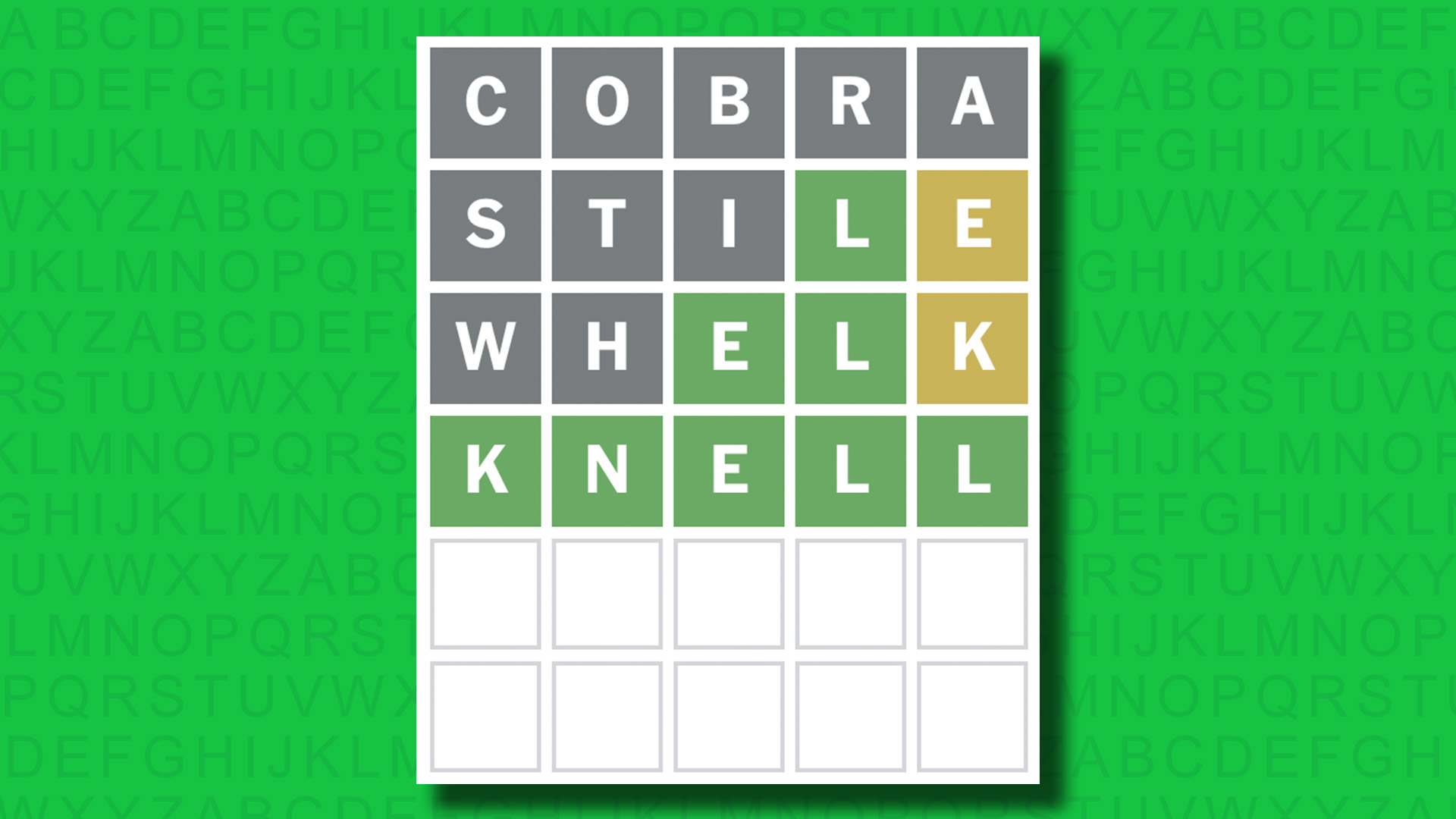 NYT Wordle answer for game 1517 on a green background