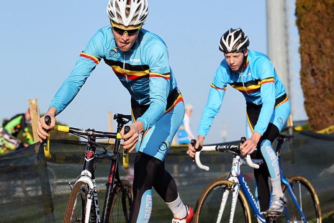 Belgian U23 riders check out the Rome circuit.