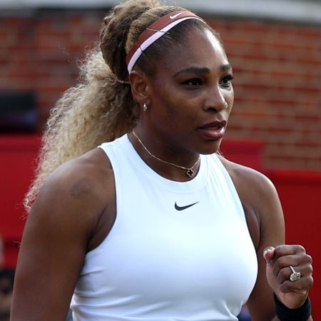 Serena Williams played at the HSBC WTA tennis Championships in London, wearing the peony pink color trend
