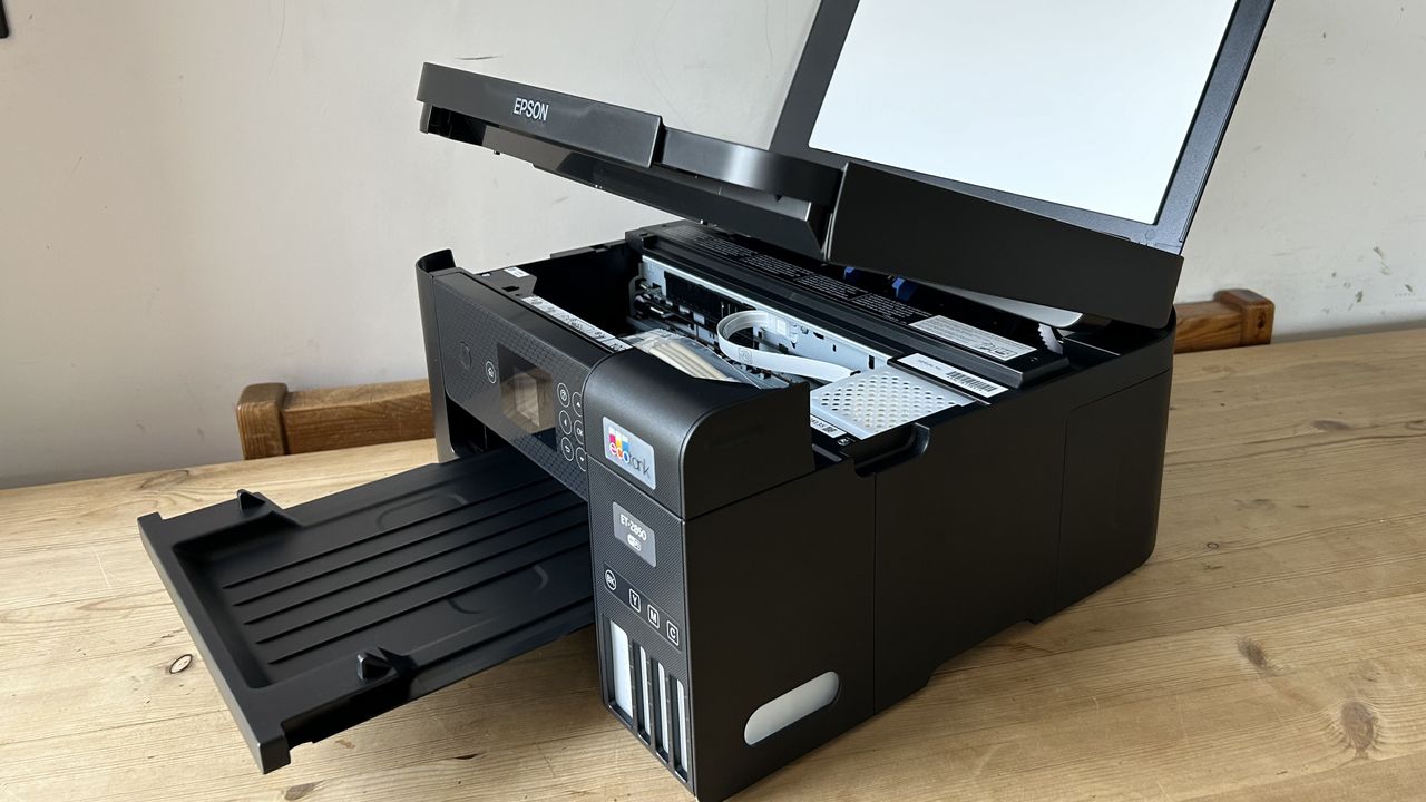Epson EcoTank ET-2850 ink tank printer during our testing process