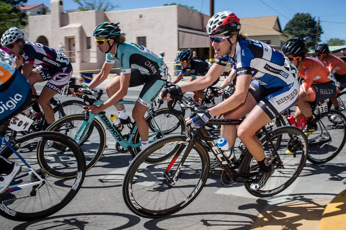 Kristin Armstrong (Twenty 16) riding in the bunch