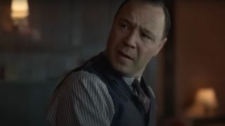 Stephen Graham looking mad while dressed in a suit in Boardwalk Empire.