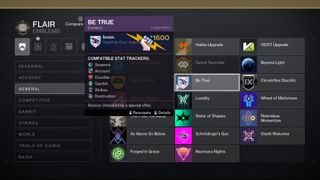 Destiny 2 Be True emblem in collections