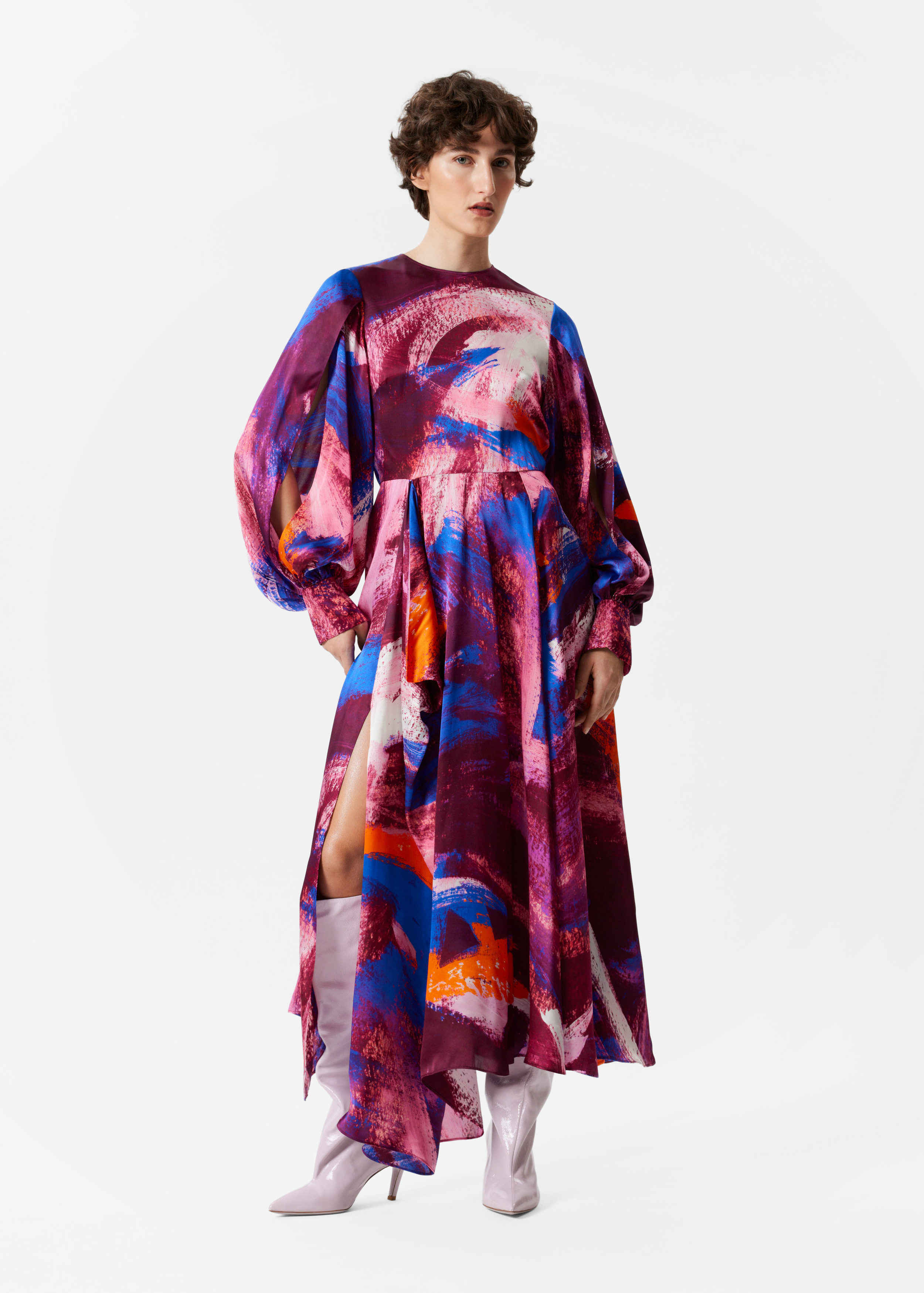 Silk Print Maxi Dress