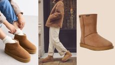 Trio of images of UGG boots lookalikes