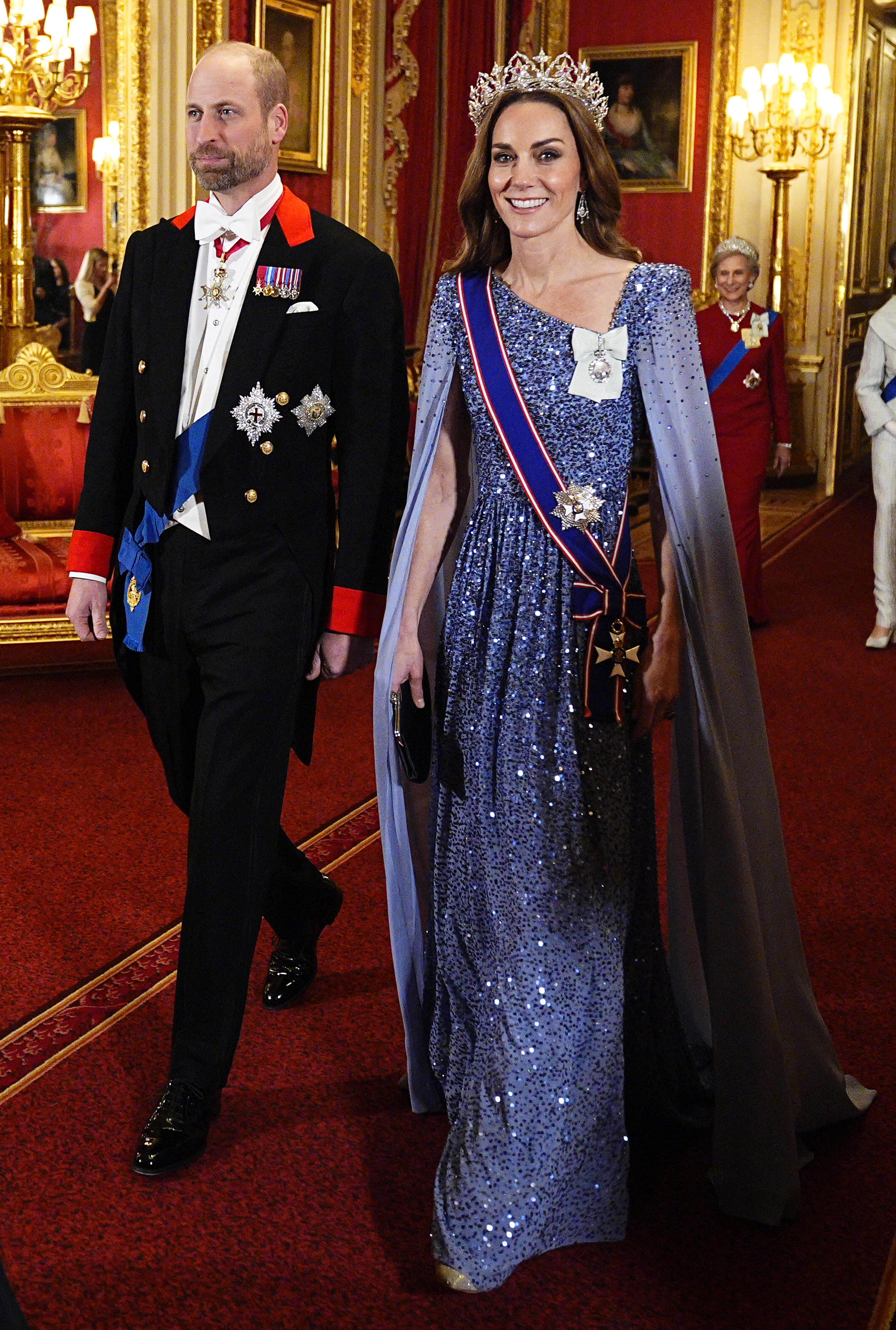 Princess Kate wearing a blue sequin dress