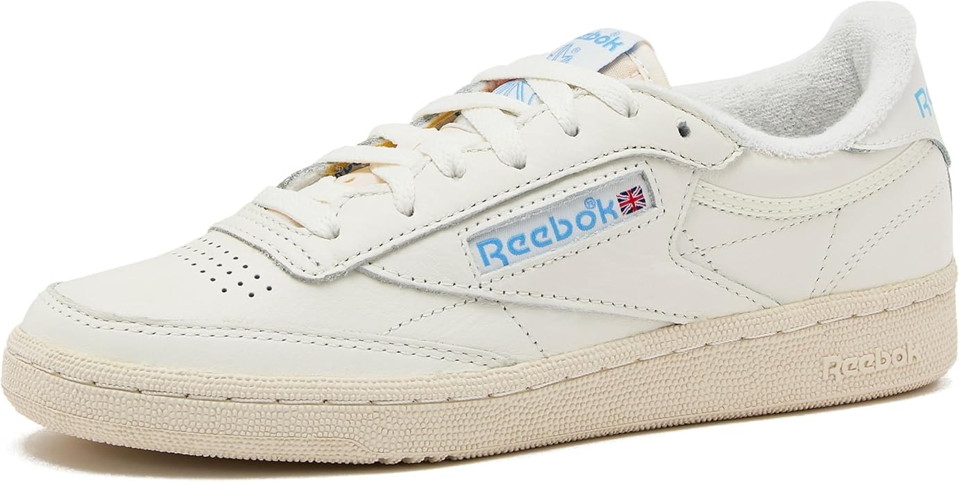 Reebok, Reebok Club C 85 Vintage Tennis Sneakers for Women, Casual White Womens Shoes, Size 5 to 11 - Chalk/alabaster/sky Blue, 7.5 Medium