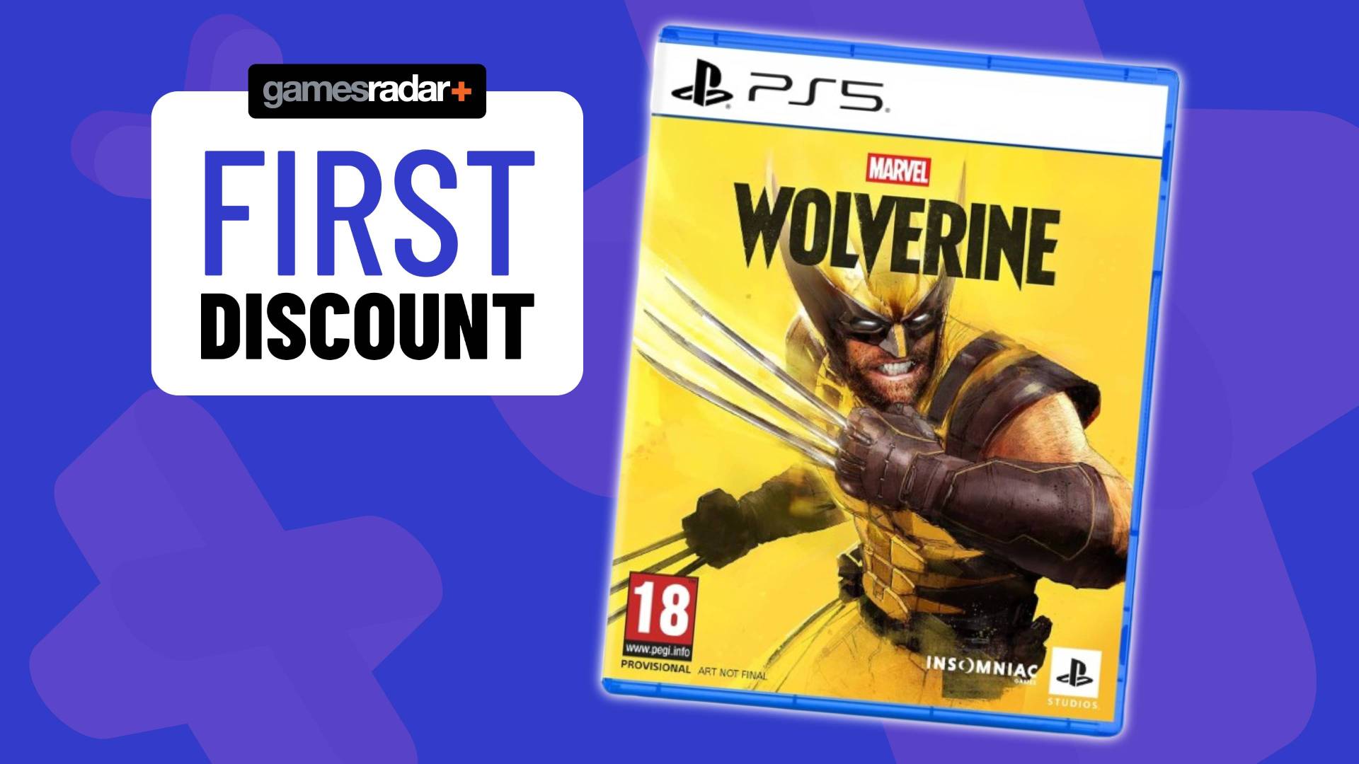 Image of Marvel's Wolverine on the PS5 sitting on a blue GamesRadar+ background.
