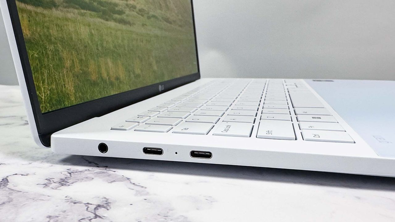 LG Gram Style laptop outside