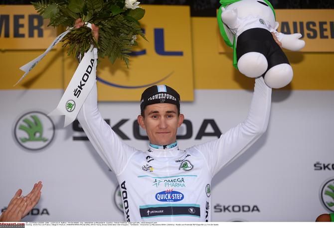 Michal Kwiatkowski (Omega Pharma-QuickStep in the white jersey