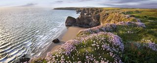 Seascape of Bedruthan steps Cornwall.