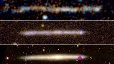 Telescope observations of a 'streak of stars' rushing across the black backdrop of space