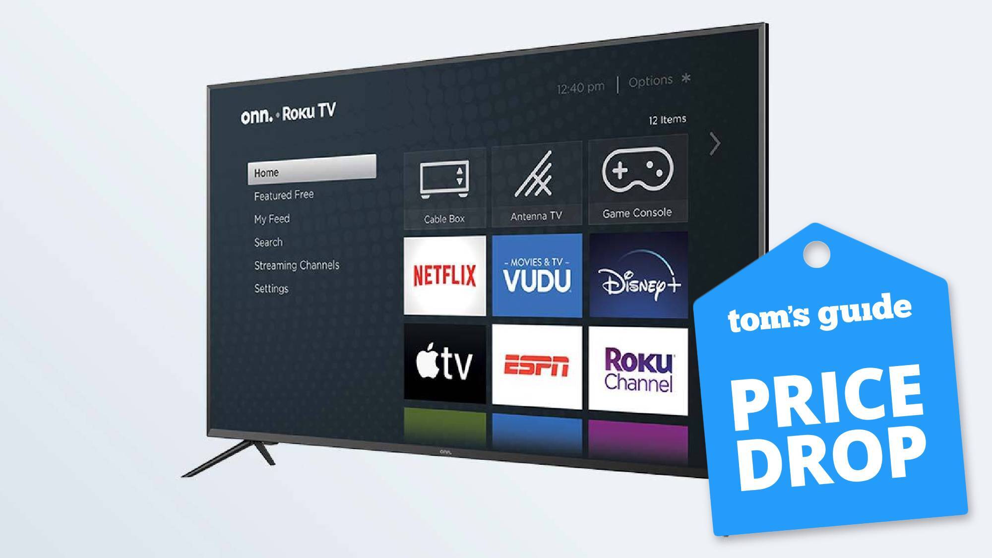 a photos of the Onn 65" 4K Roku TV