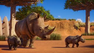 Screenshot from Planet Zoo showing a Rhino