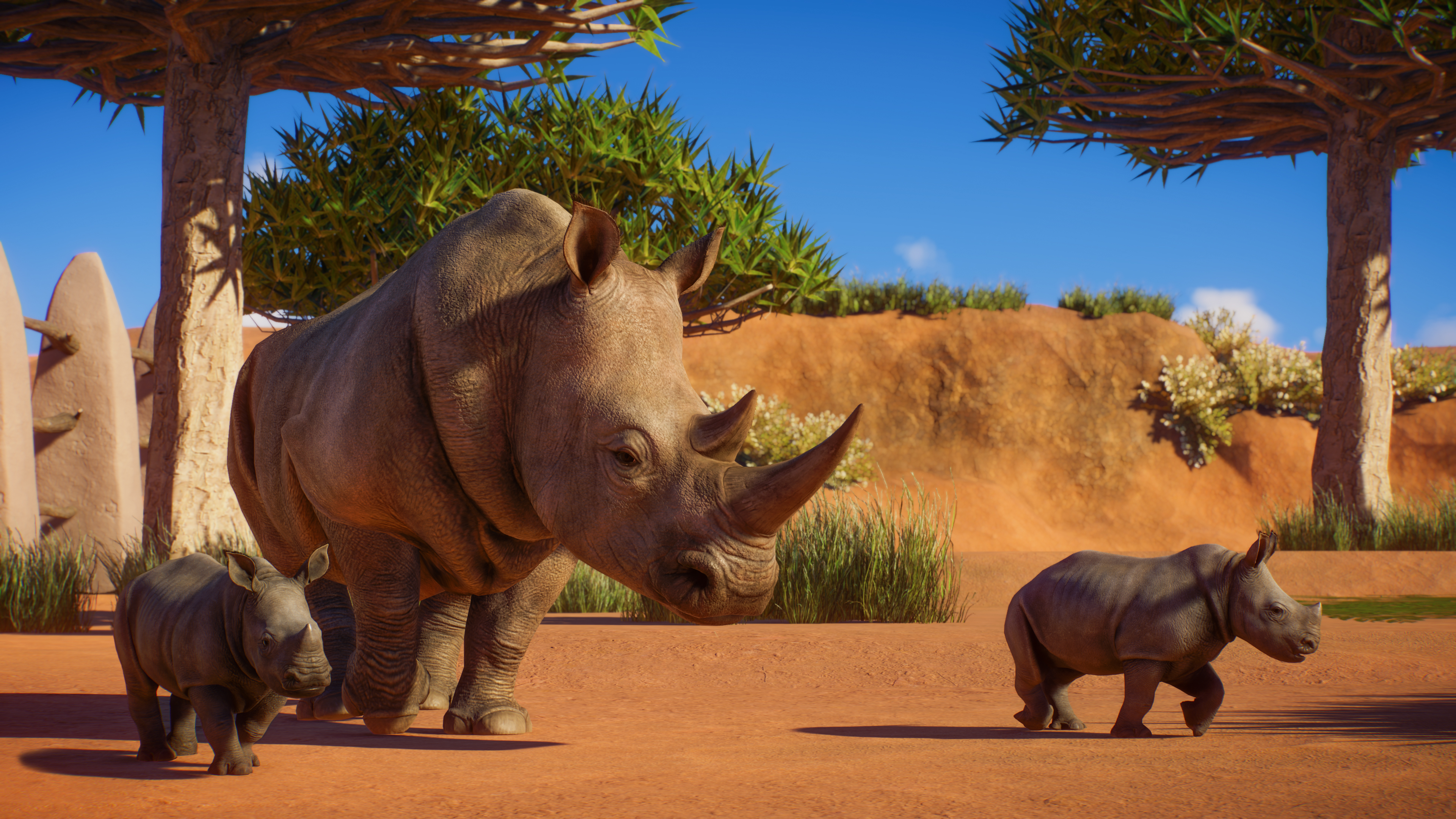 Screenshot from Planet Zoo showing a Rhino