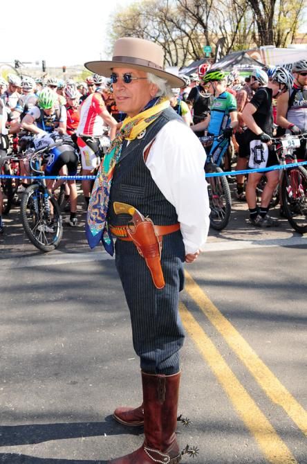 The town marshall awaiting the race start