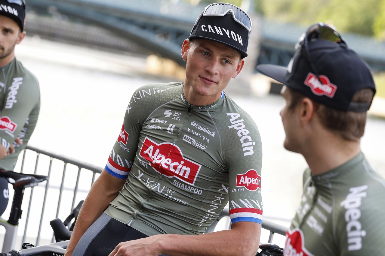 Mathieu van der Poel in the special Alpecin-Fenix kit for the Giro d'Italia