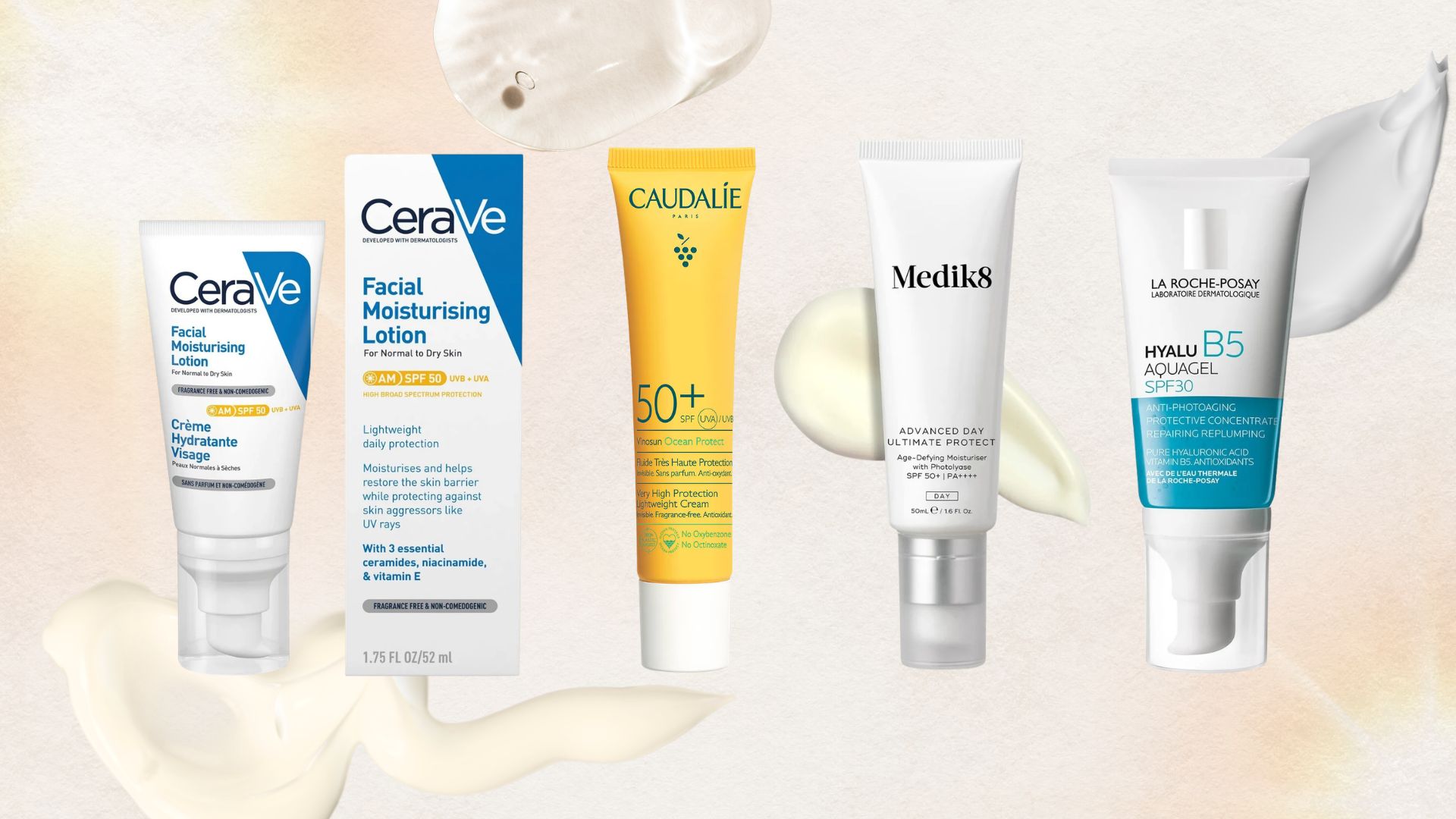 best face moisturisers with SPF from CeraVe, Caudalie, Medik8 and La Roche-Posay