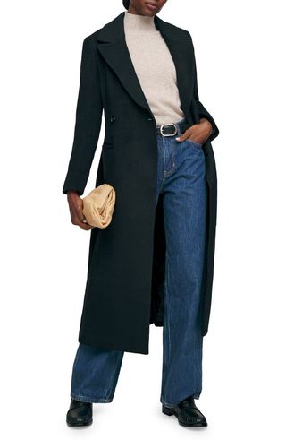 Oscar Nipped Waist Recycled Wool Blend Double Breasted Coat