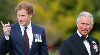 Prince Harry and Prince Charles, Prince of Wales attend the Gurkha 200 Pageant at the Royal Hospital Chelsea on June 9, 2015 in London, England.