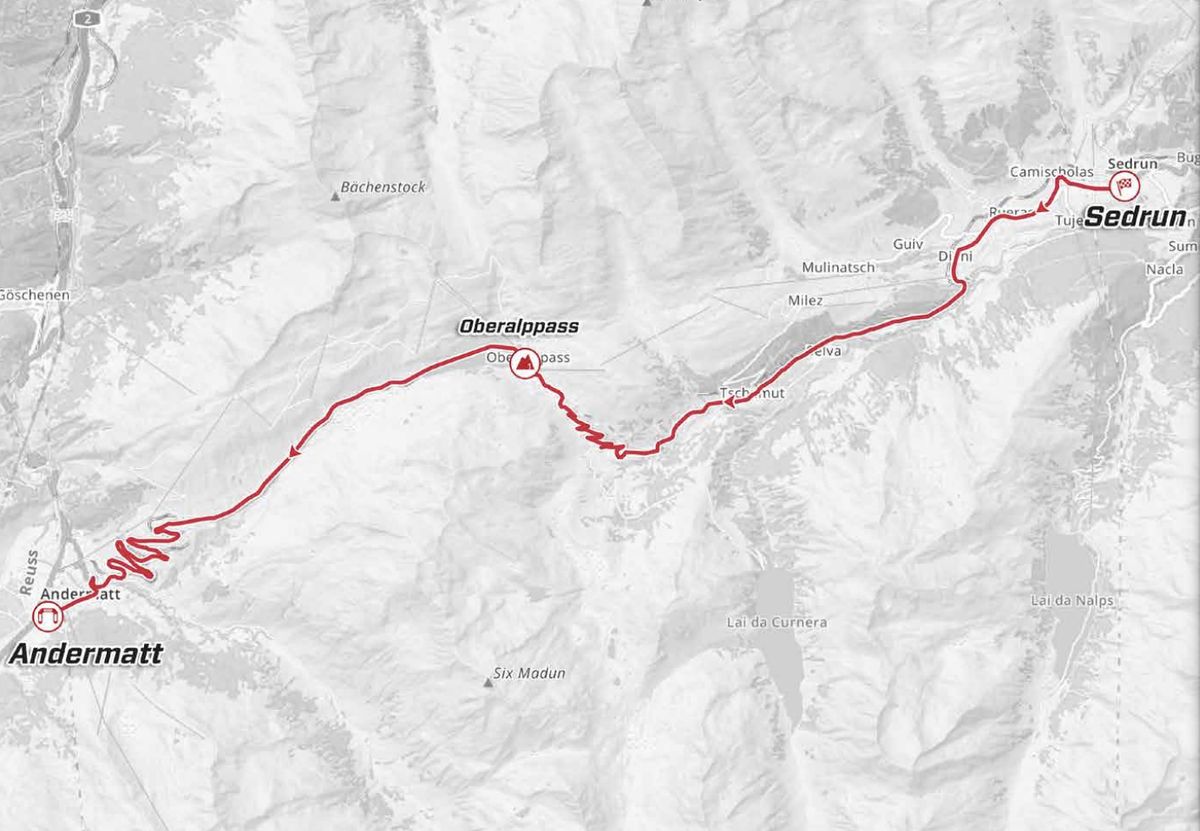 Stage 7 map 2021 Tour de Suisse