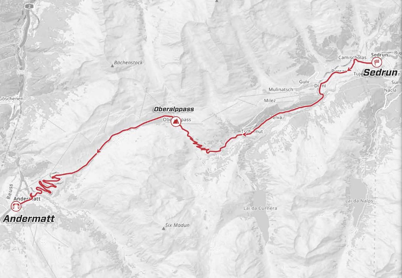 Stage 7 map 2021 Tour de Suisse