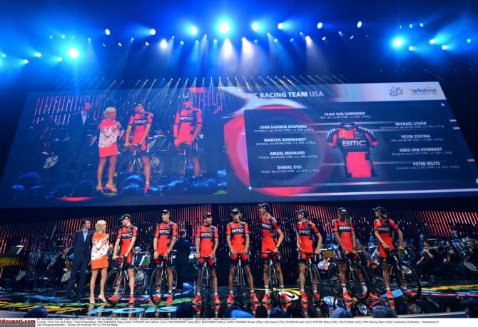 BMC riders at the team presentation