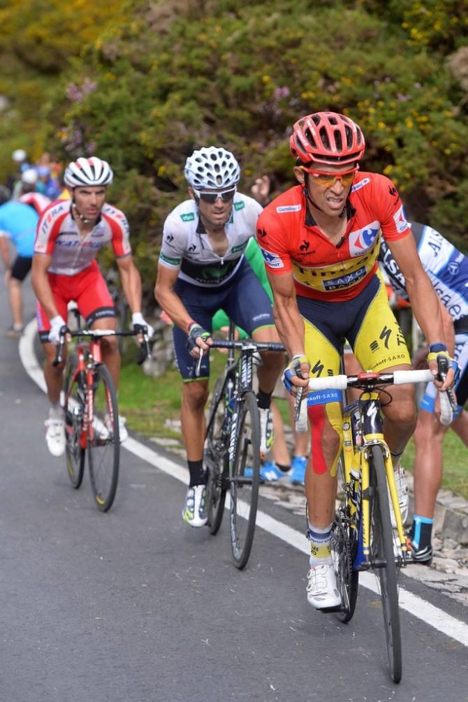 Alberto Contador (Tinkoff-Saxo) putting in an attack