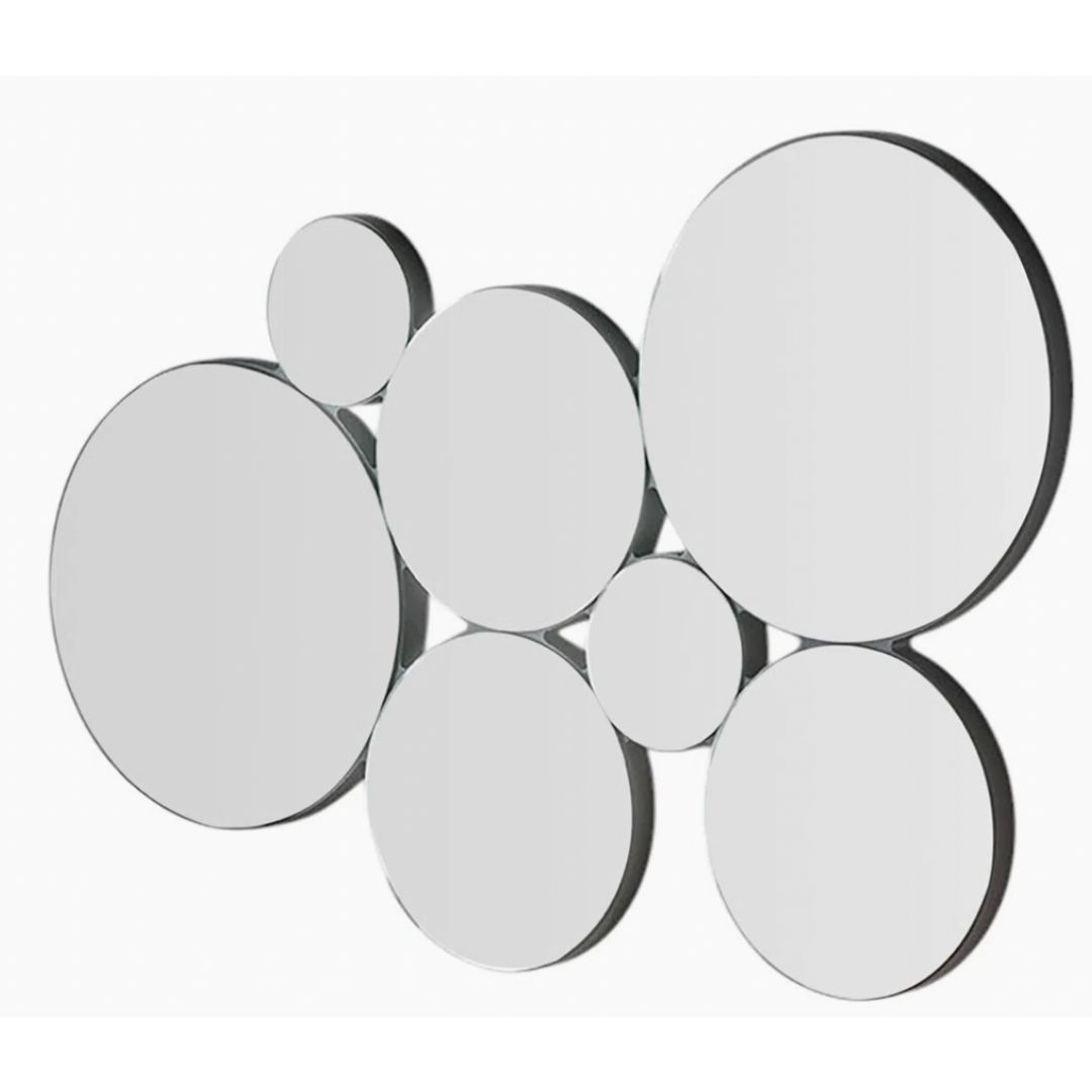 Kalip Round Wood Framed Wall Mounted Accent Mirror in Black