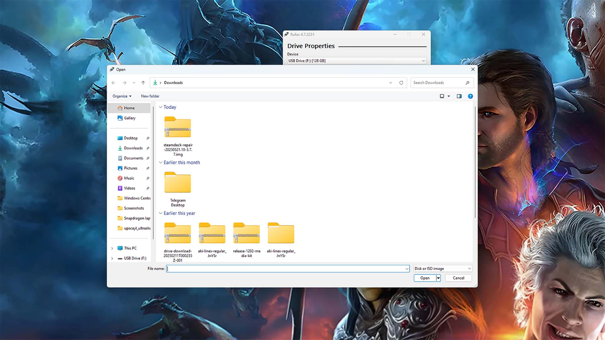 File Explorer with Download menu displayed.