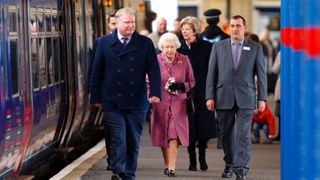 Queen Elizabeth II travels from King's Cross to King's Lynn to spend Christmas at Sandringham in 2014