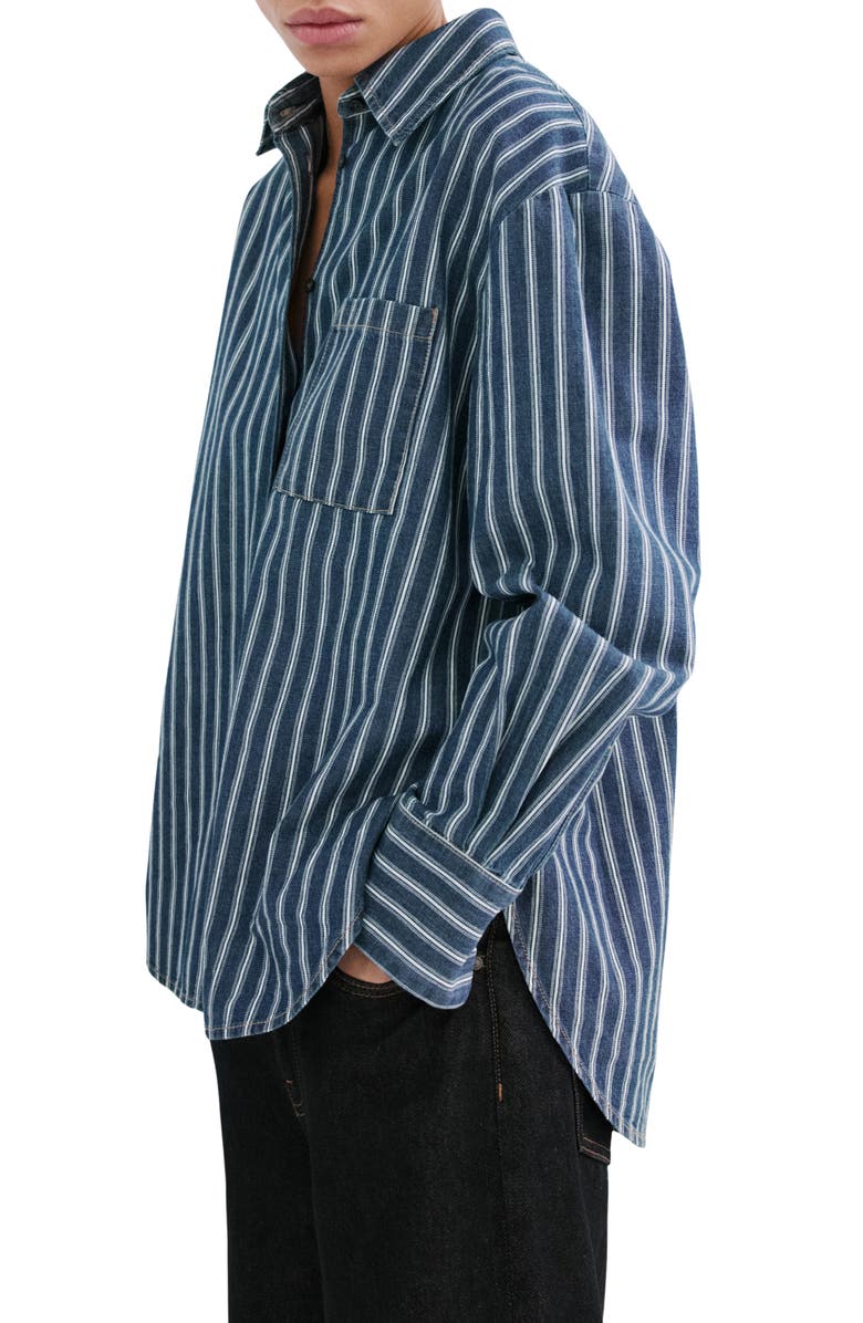 Stripe Oversize Denim Shirt