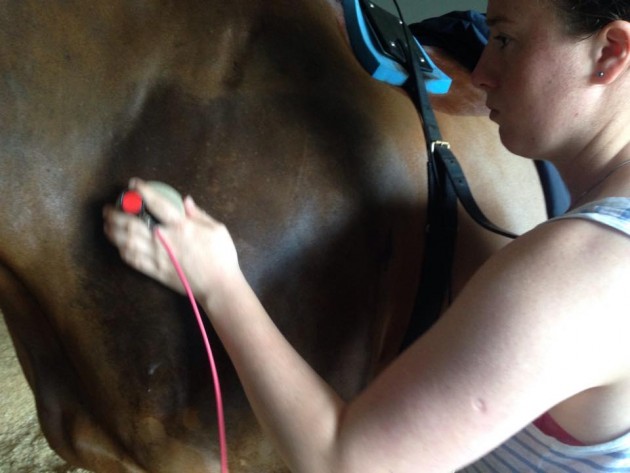 Jenny using the EPG machine on Hilly